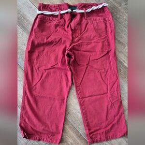 LRL Lauren Jeans Co Ralph Lauren Red Brick Crop Capri Pants Size 12